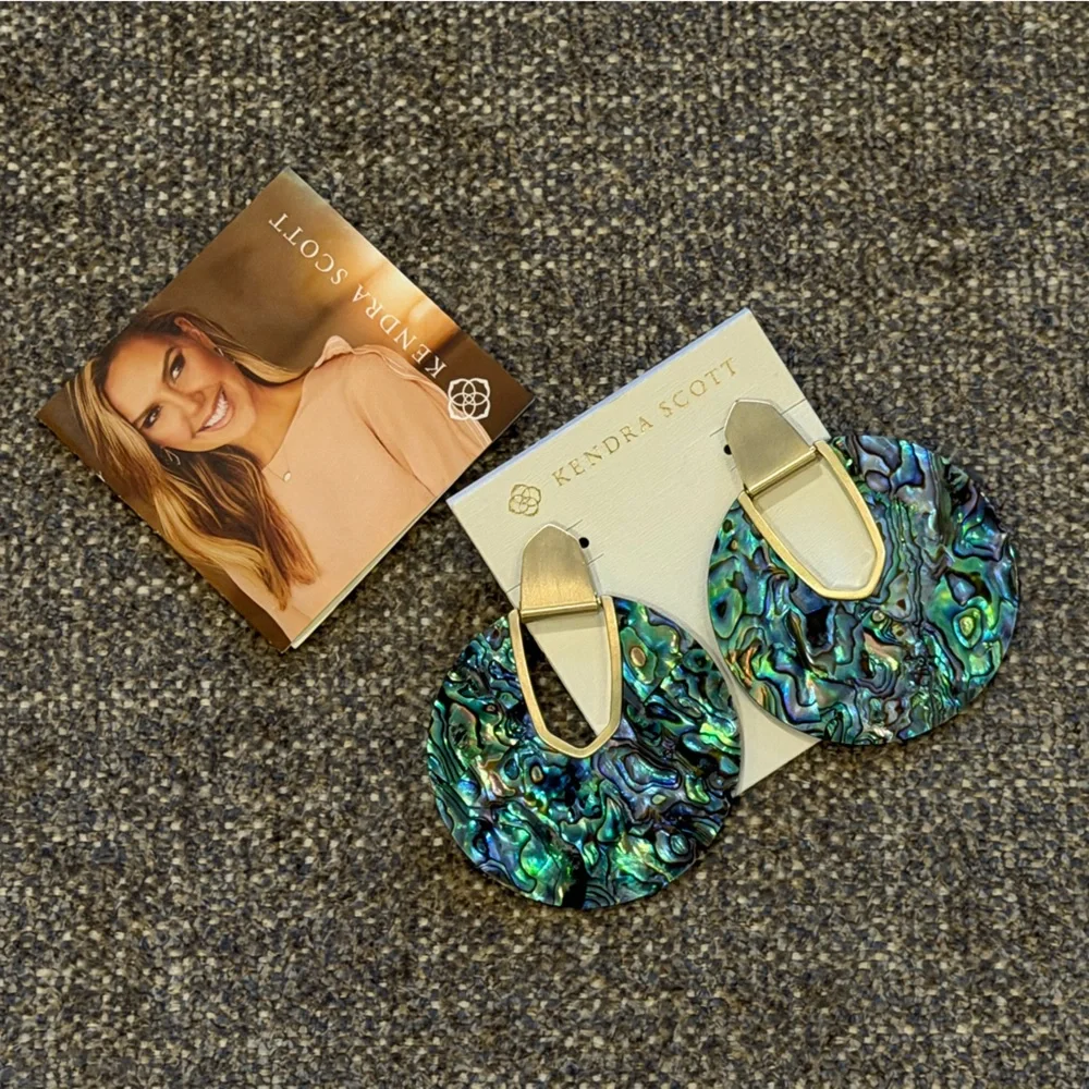 Kendra Scott Elegant Abalone Shell Hoop Earrings - Picture 3 of 4